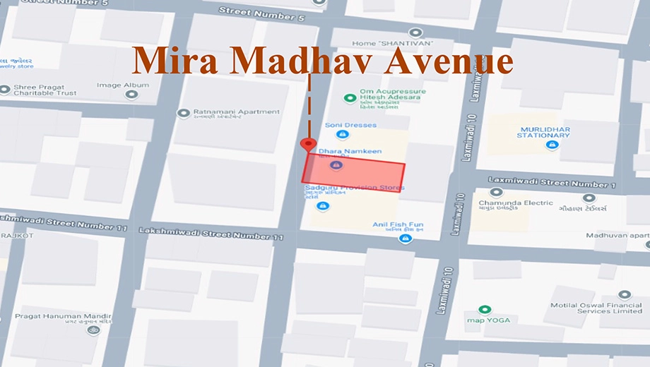 Location of Rameshbhai Mira Madhav Avenue in Lakshmiwadi, Rajkot - Image 438258