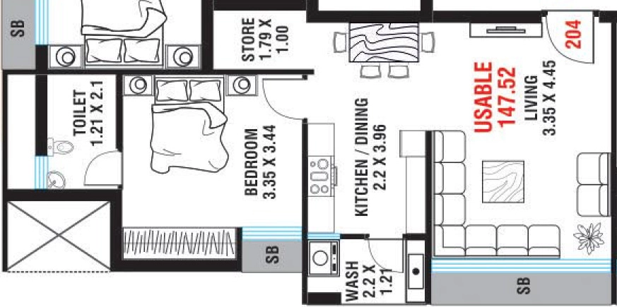 1 BHK Flat in Pipaliya Empire in Bhakti Nagar, Rajkot - Image 932180