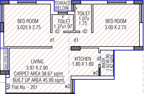 2 BHK Flat in Satyam Elegance in Bhakti Nagar, Rajkot - Image 932187