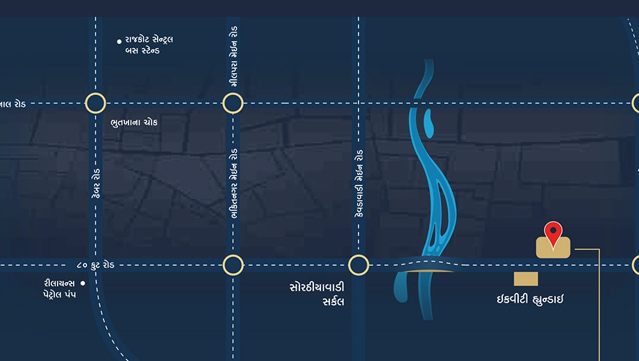 Location of Satyam Elegance in Bhakti Nagar, Rajkot - Image 438278