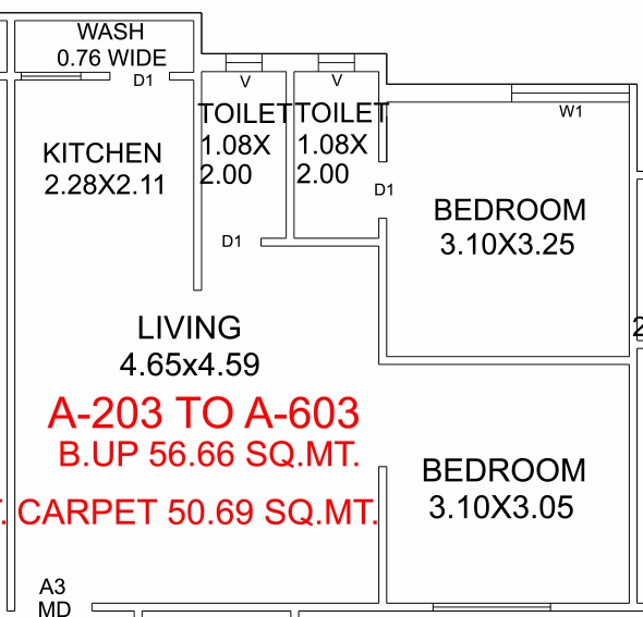 2 BHK Flat in Sitaram Akshar Arcade in Bhakti Nagar, Rajkot - Image 932191