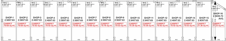 Floor Plan of Commercial Sitaram Akshar Arcade in Bhakti Nagar, Rajkot - Image 438299
