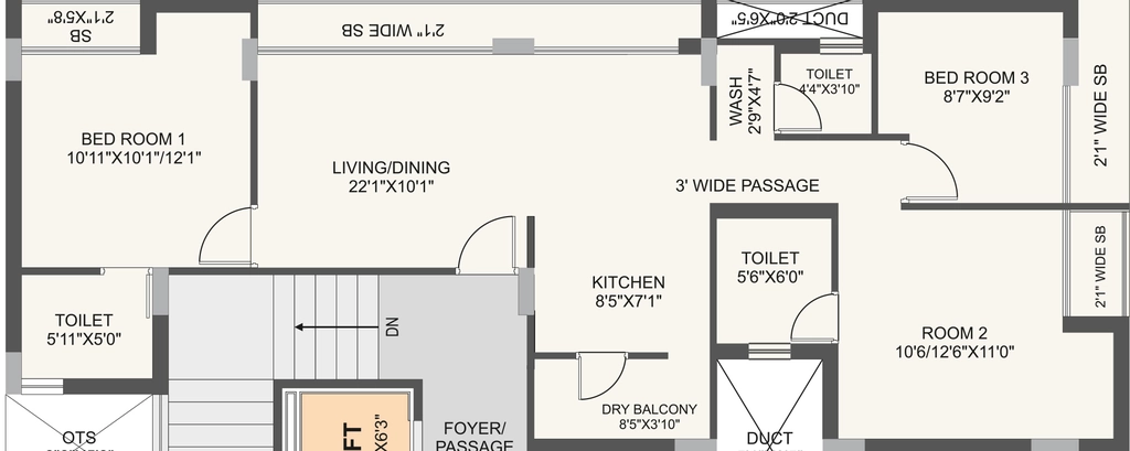 2 BHK Flat in Shyam Ganga Sanidhya in Bhakti Nagar, Rajkot - Image 932202