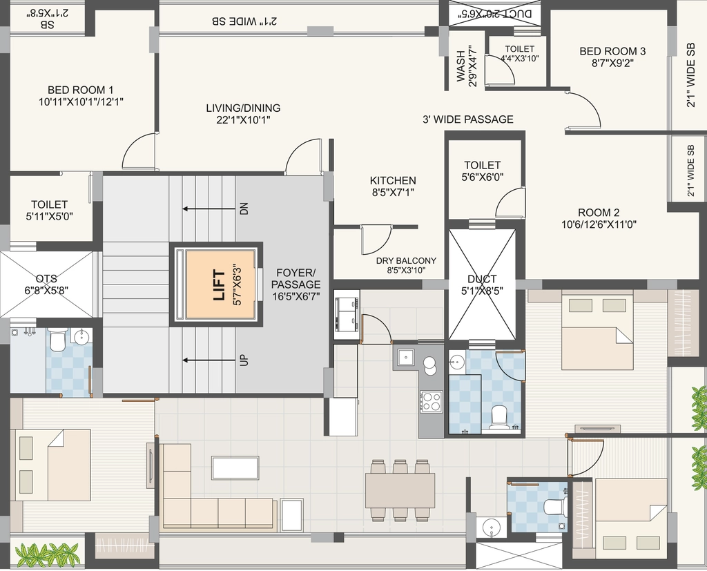 Floor Plan of Shyam Ganga Sanidhya in Bhakti Nagar, Rajkot - Image 438329