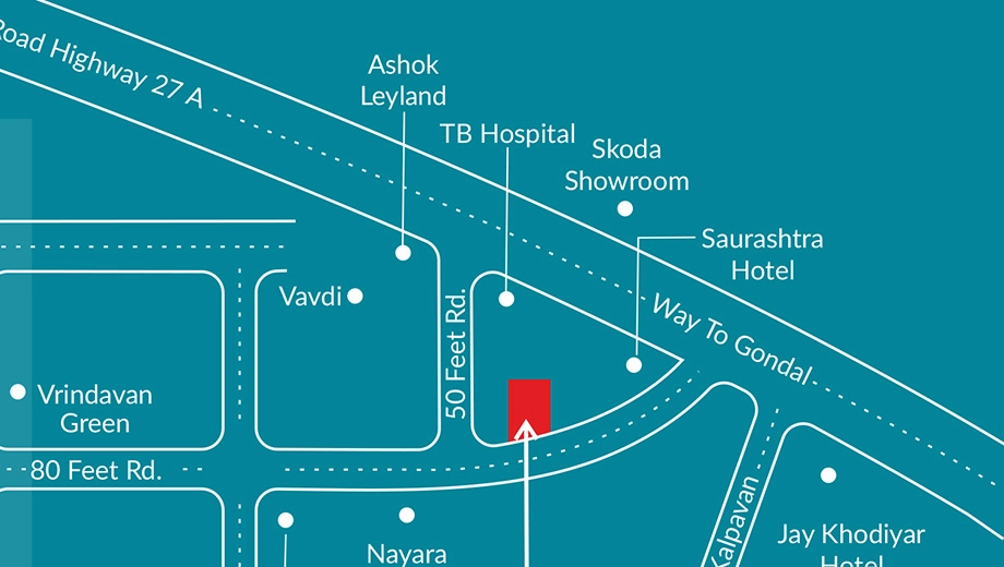 Location of Akash Skyhills in Lodhika, Rajkot - Image 438346