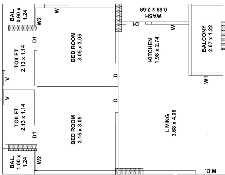 2 BHK Flat in Atulya City in Lodhika, Rajkot - Image 932207