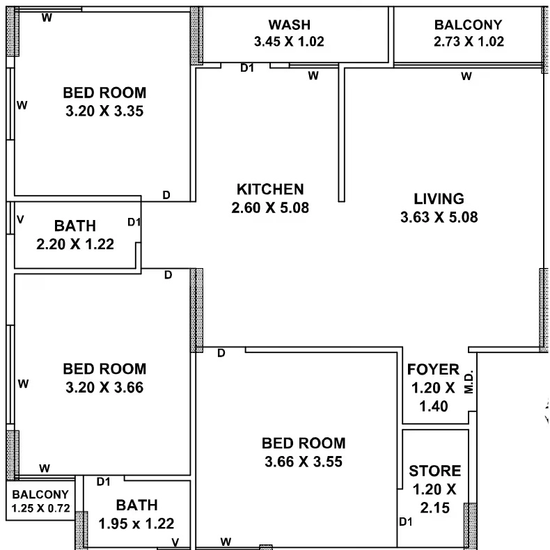 3 BHK Flat in Atulya City in Lodhika, Rajkot - Image 932208