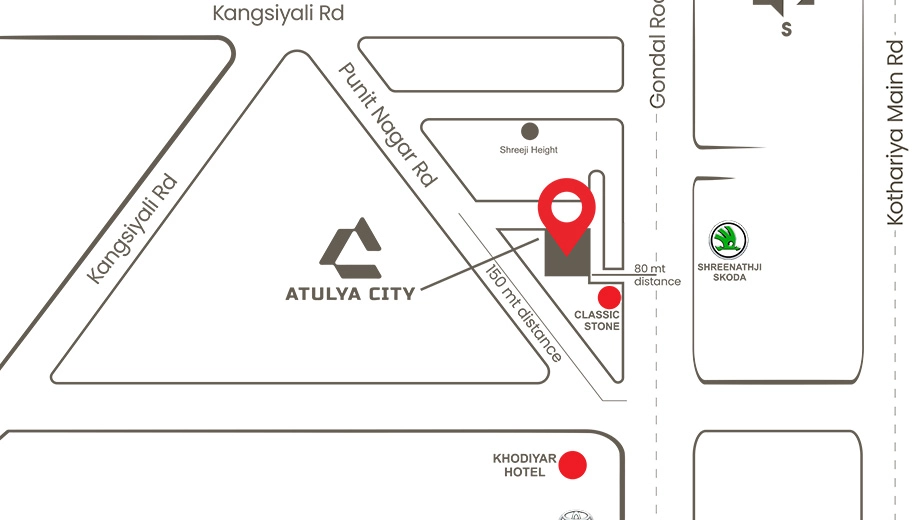 Location of Atulya City in Lodhika, Rajkot - Image 438358