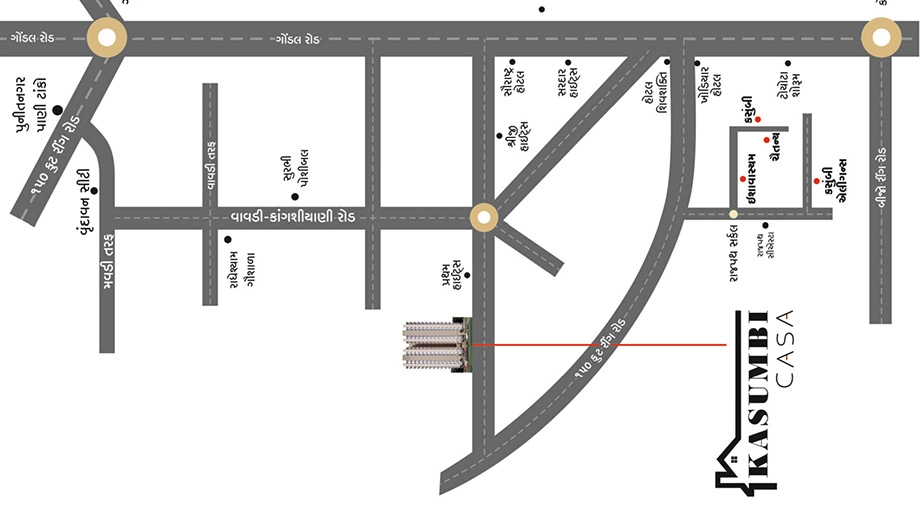 Location of Kasumbi Casa in Lodhika, Rajkot - Image 438376