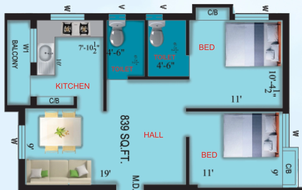 2 BHK Flat in VGK Speed Well in Chromepet, Chennai - Image 932242