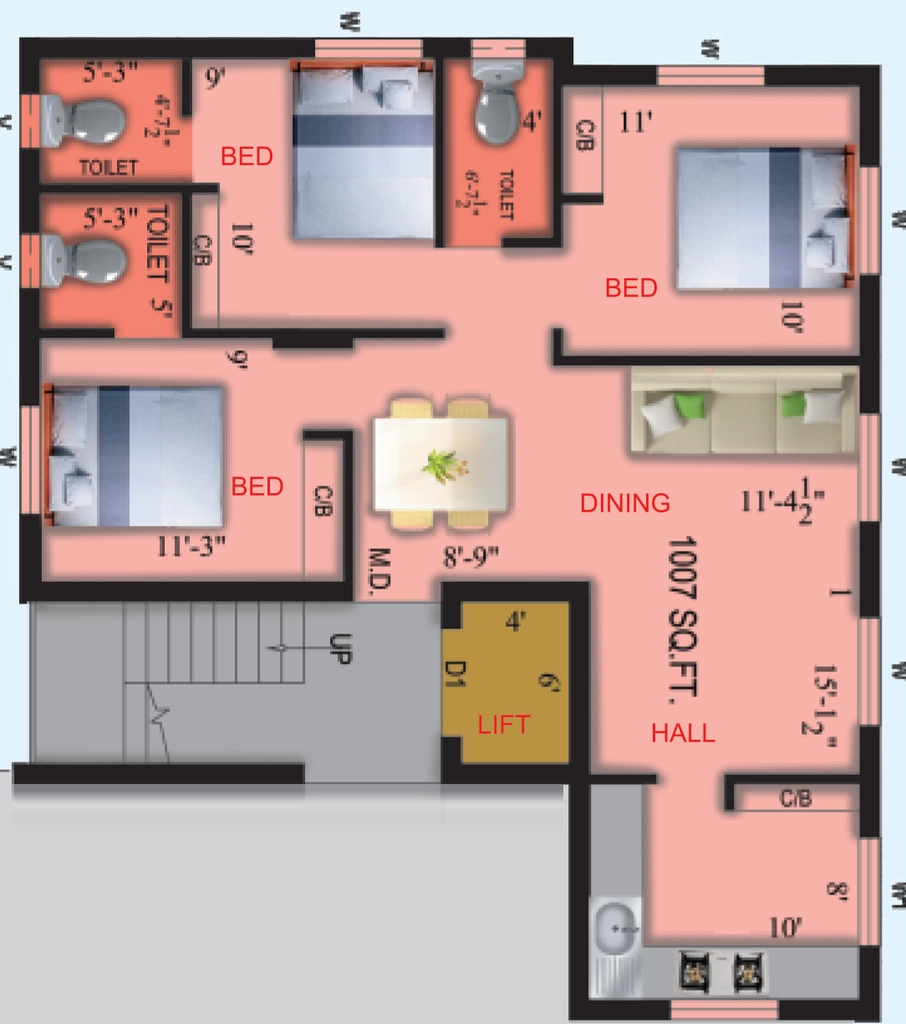 3 BHK Flat in VGK Speed Well in Chromepet, Chennai - Image 932243