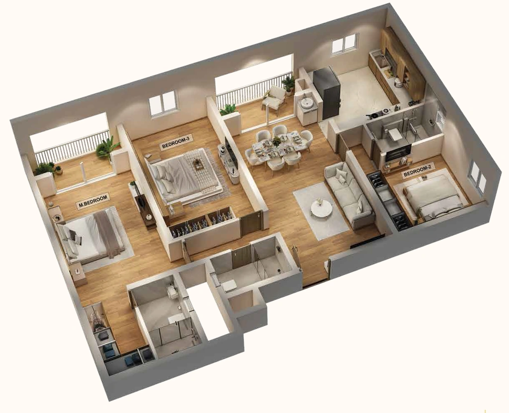 3 BHK Flat in Traventure Altitude 9 in Koyambedu, Chennai - Image 932246