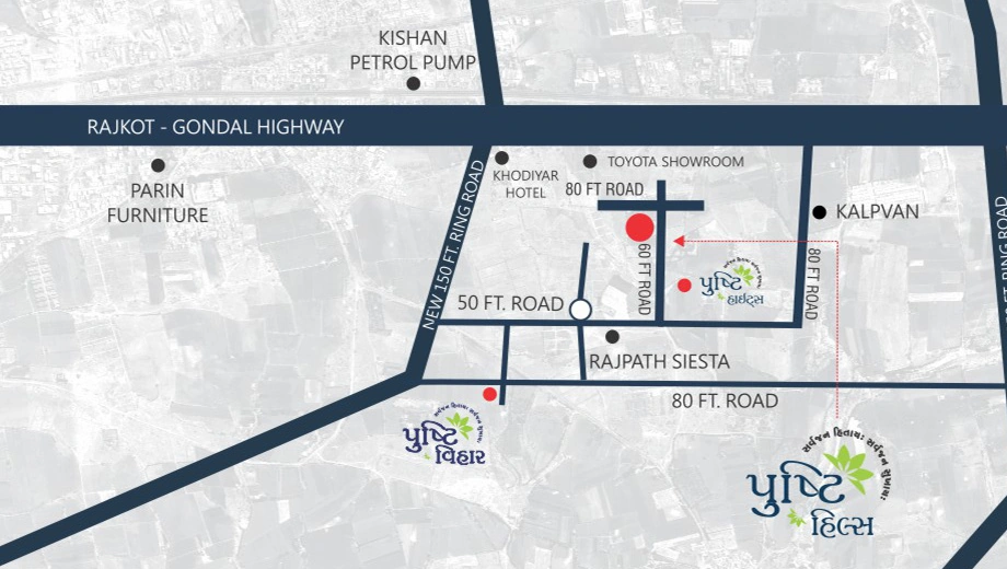 Location of Raj Pusti Hills in Lodhika, Rajkot - Image 438419