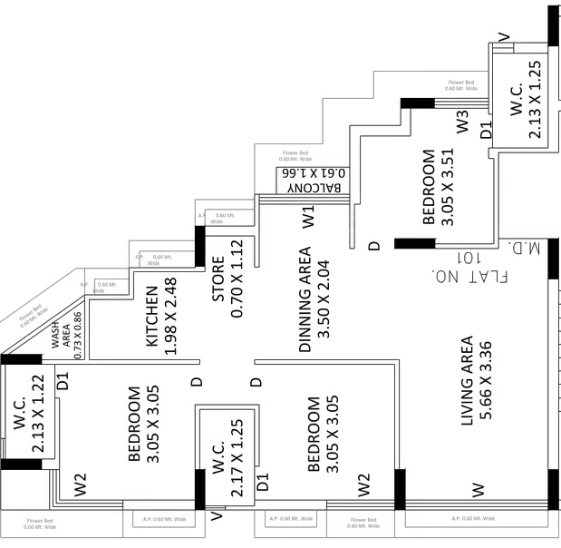 3 BHK Flat in Shreenath Golden Nest in Lodhika, Rajkot - Image 932233
