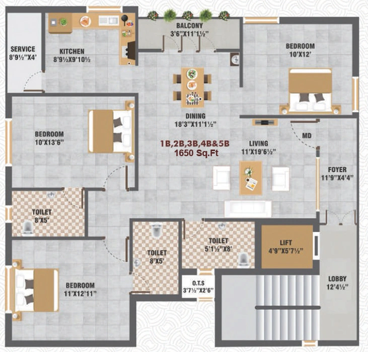 3 BHK Flat in Ezy Amrit Kalash in Mogappair, Chennai - Image 932254