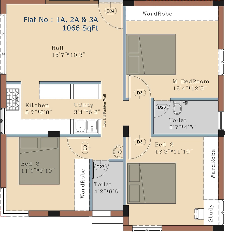 3 BHK Flat in Maxis Premam in Perambur, Chennai - Image 932256