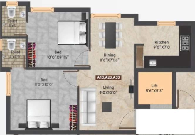 2 BHK Flat in RM Aishwarya in Valasaravakkam, Chennai - Image 932258