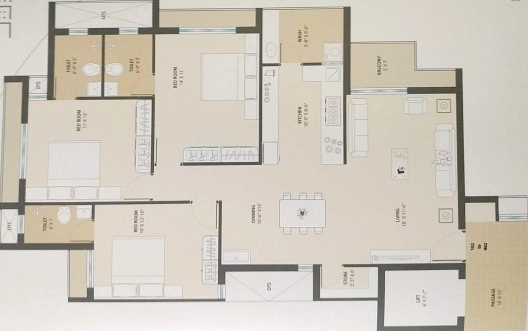 3 BHK Flat in Bluetone Blue Diamond in Munjka, Rajkot - Image 932263