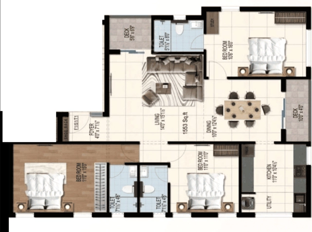 3 BHK Flat in Royal Aishwaryam in Valasaravakkam, Chennai - Image 932268