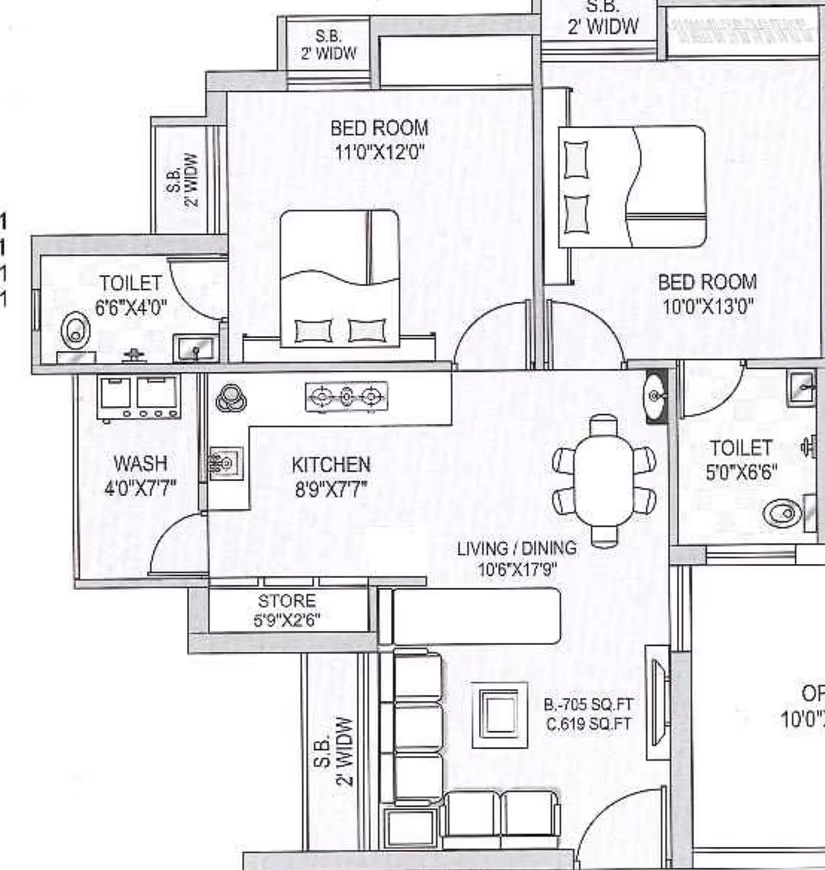 2 BHK Flat in JV Prashanti Heights in Munjka, Rajkot - Image 932276