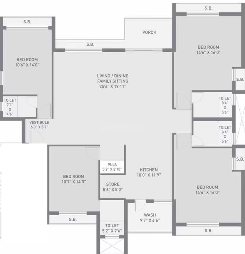 4 BHK Flat in Malabar Hills in Munjka, Rajkot - Image 932277