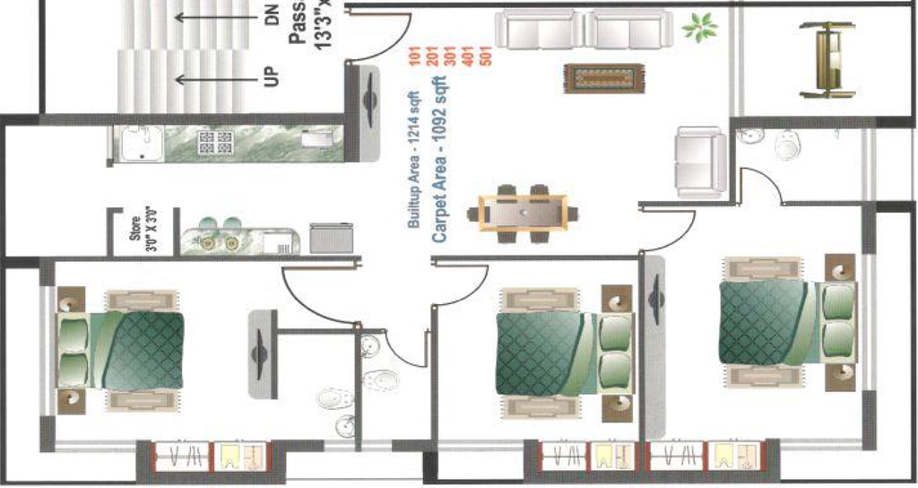 3 BHK Flat in Omkar Hariaksha Avenue in Munjka, Rajkot - Image 932281