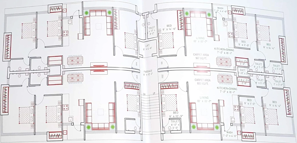 Floor Plan of Sai Sanjivani Appartment in Munjka, Rajkot - Image 438632