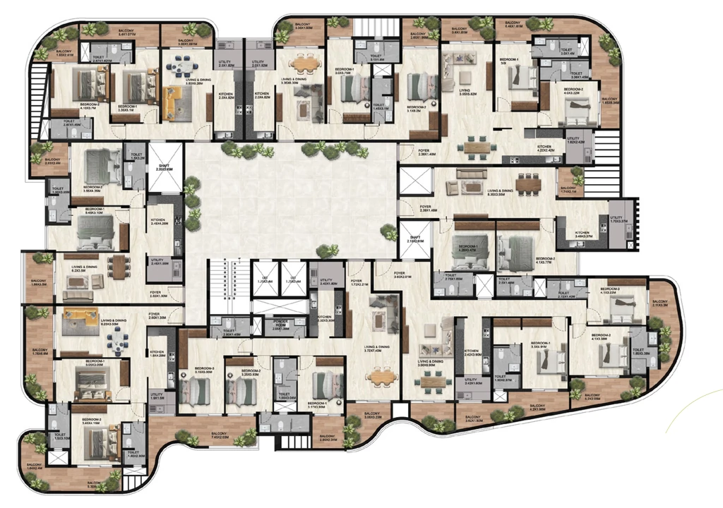 Floor Plan of Sunpure The Curve in Vijayanagar, Mysore - Image 438657