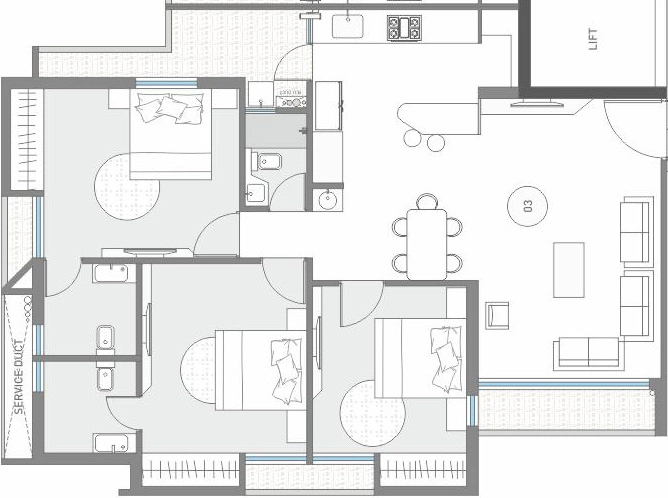 3 BHK Flat in Somnath Sanskar Elegance in Munjka, Rajkot - Image 932316
