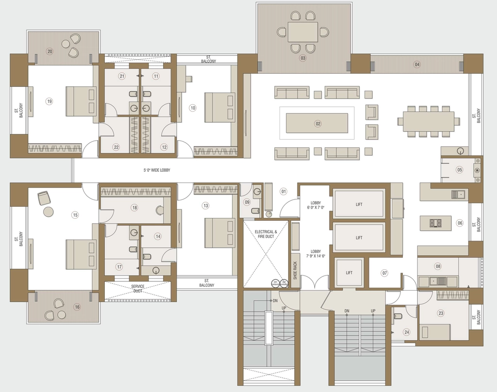 5 BHK Flat in Vaastu Royal Cliff in Gangapur Road, Nashik - Image 932335
