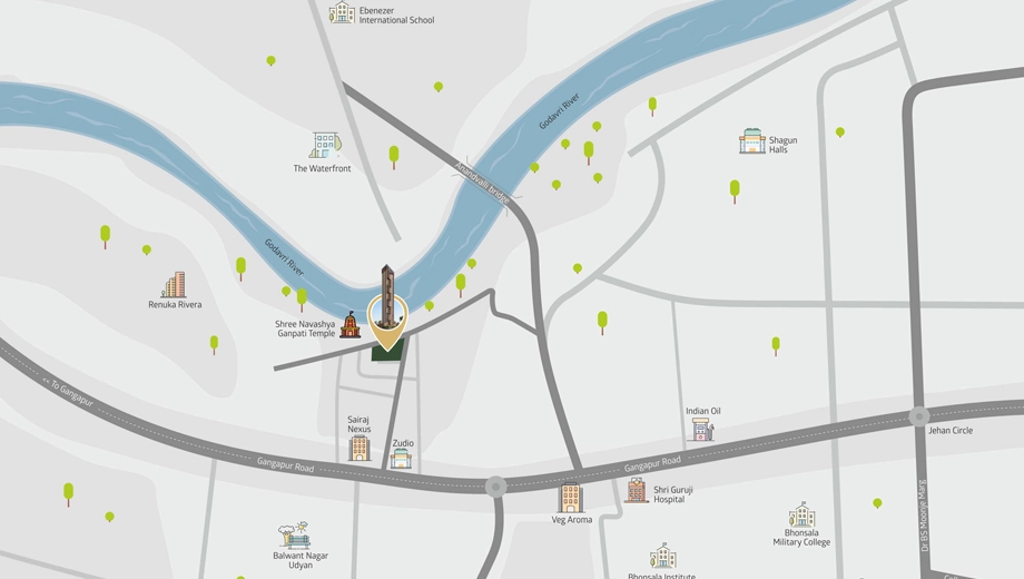 Location of Vaastu Royal Cliff in Gangapur Road, Nashik - Image 438730
