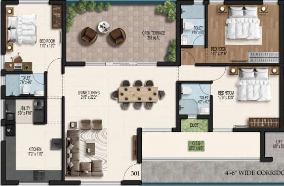3 BHK Flat in Royal Vriksha in Iyyappanthangal, Chennai - Image 932360