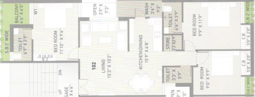 3 BHK Flat in Vidhi Pratishtha in Munjka, Rajkot - Image 932341