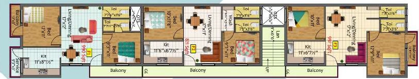 Floor Plan of Sai Rangas Nest in Perambur, Chennai - Image 438817