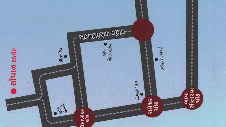 Location of Akash Sopan Square in Radhika Park, Rajkot - Image 438762