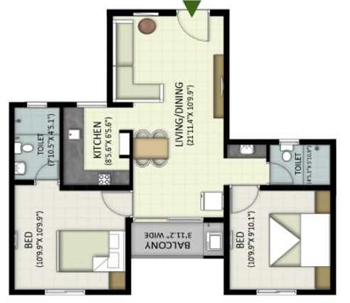 2 BHK Flat in Sanklecha Utsav in Perambur, Chennai - Image 932355