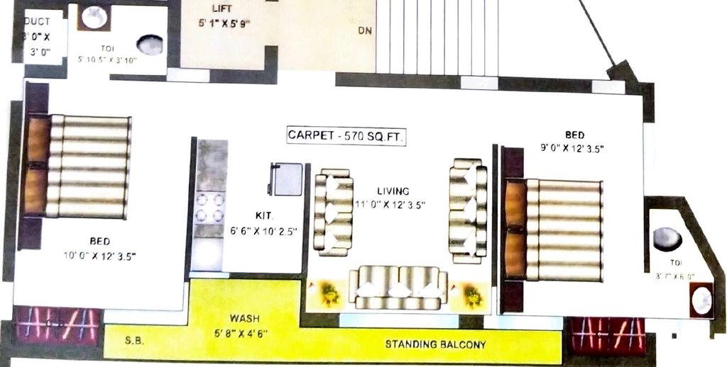 2 BHK Flat in Amrut Elima in Radhika Park, Rajkot - Image 932343