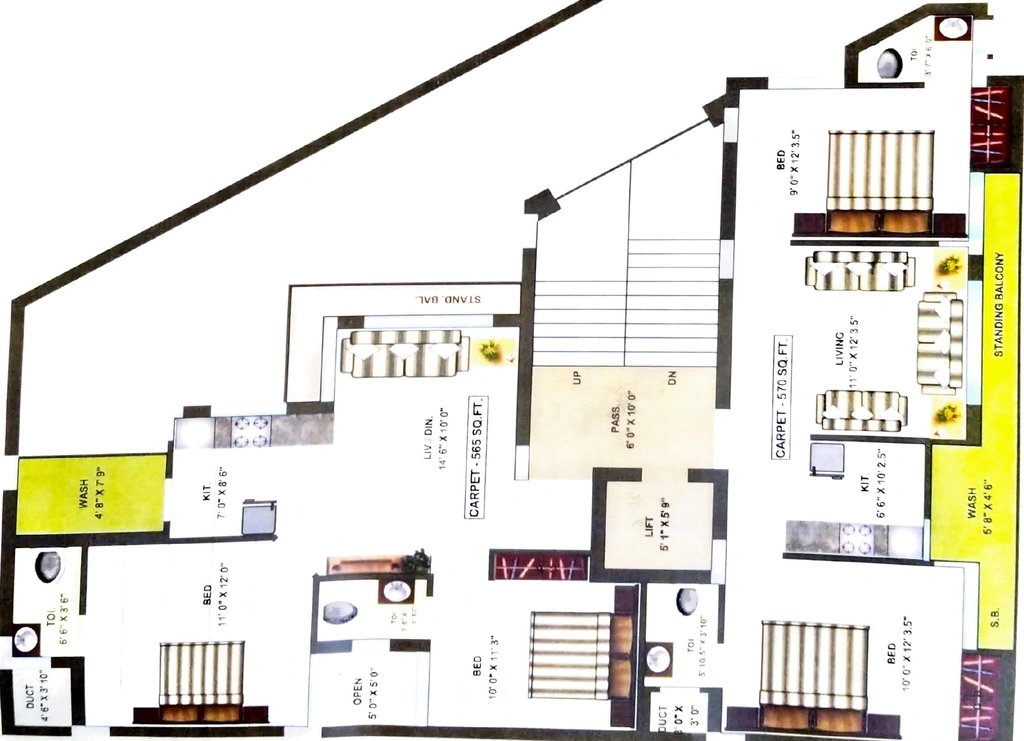 Floor Plan of Amrut Elima in Radhika Park, Rajkot - Image 438770