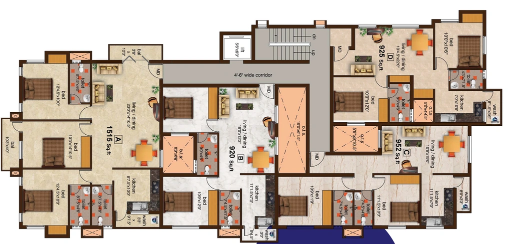 Floor Plan of Shrisha VSR Orchids in Perambur, Chennai - Image 438803
