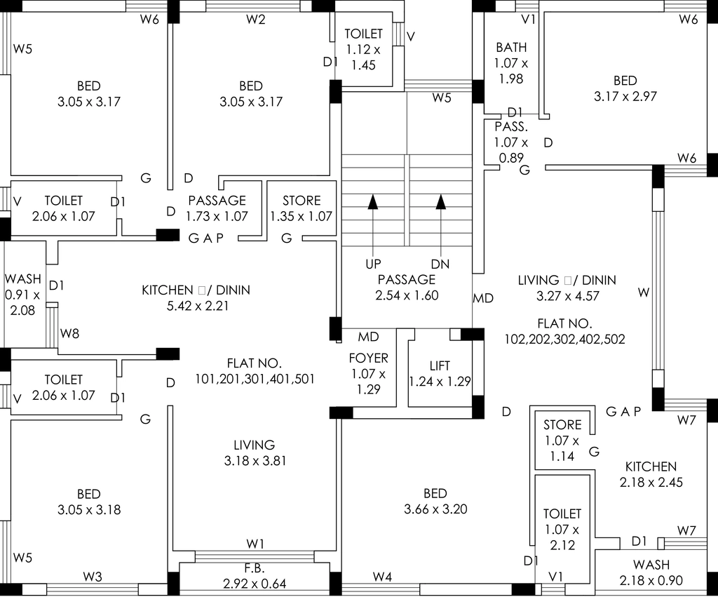 Floor Plan of Atulyam Elegance in Radhika Park, Rajkot - Image 438776