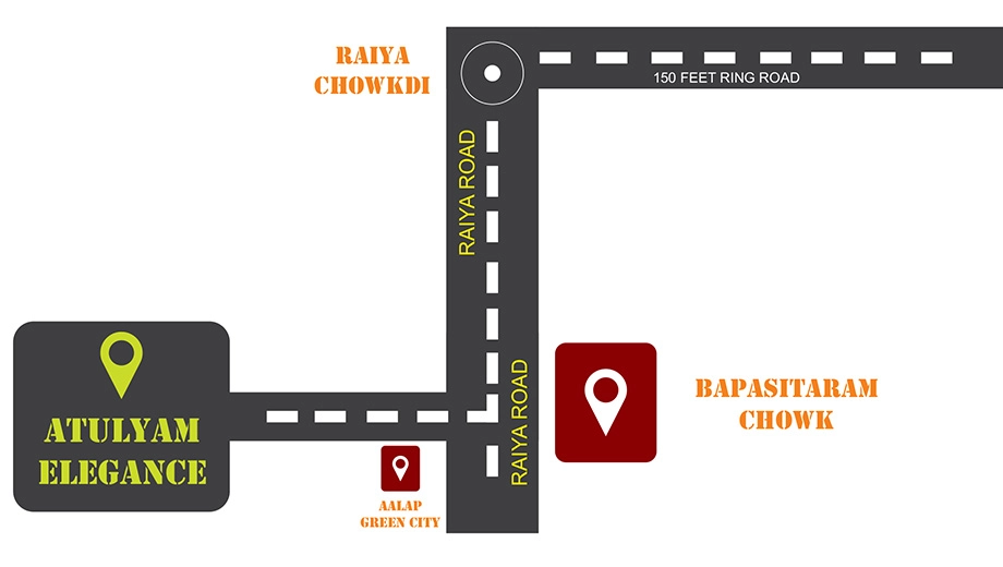 Location of Atulyam Elegance in Radhika Park, Rajkot - Image 438775