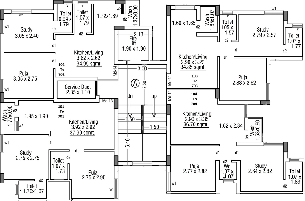 Floor Plan of DK City Serenity in Radhika Park, Rajkot - Image 438786