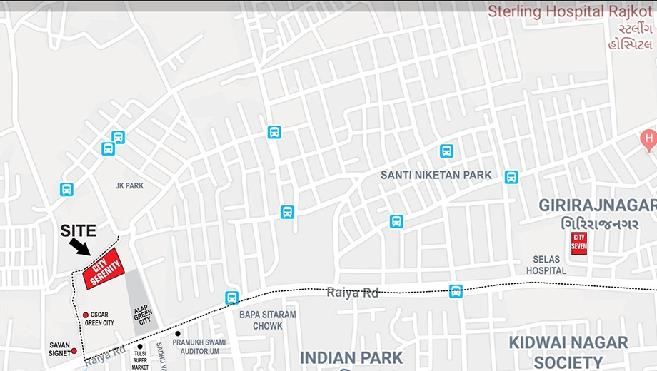 Location of DK City Serenity in Radhika Park, Rajkot - Image 438784