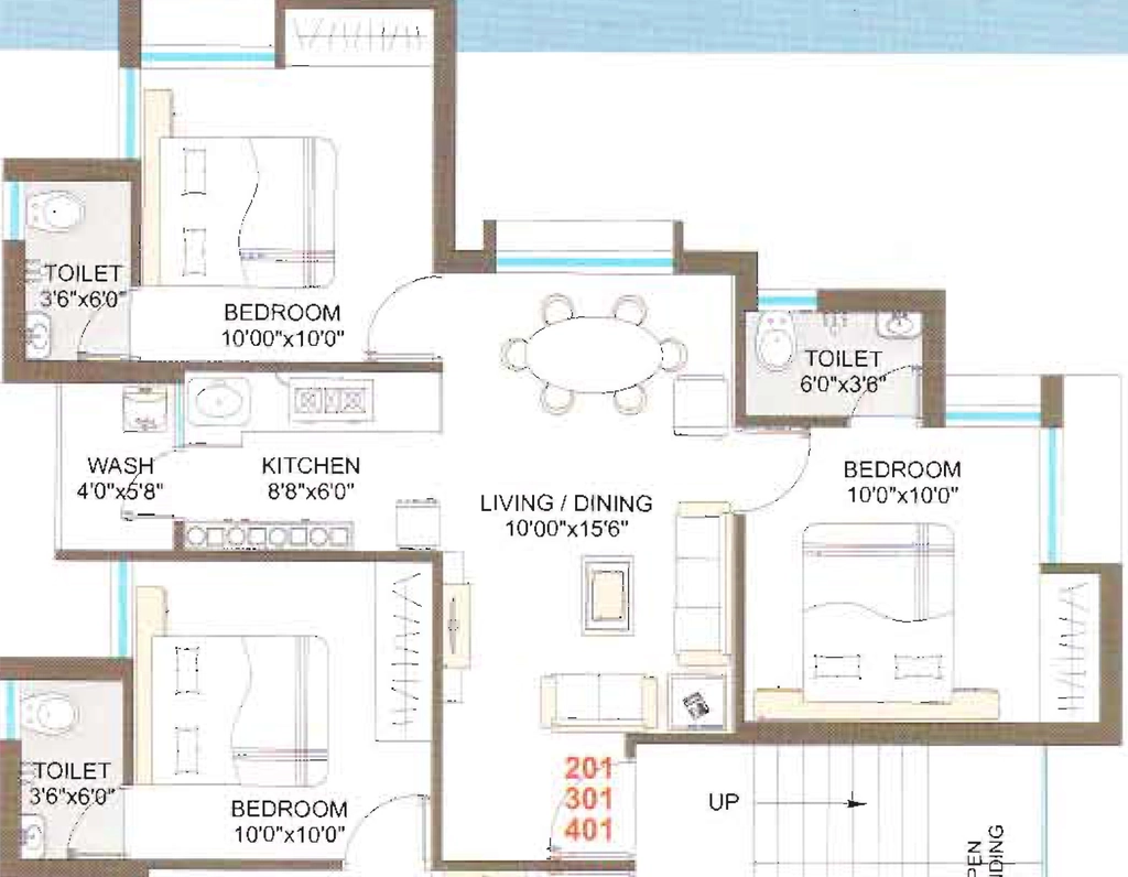 3 BHK Flat in Jagrutideep Gold in Mavdi, Rajkot - Image 932352