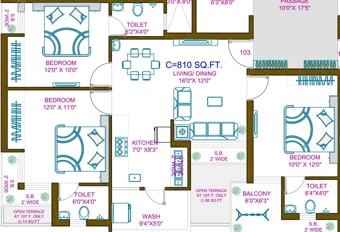 3 BHK Flat in JMJ Sapphire Gold in Radhika Park, Rajkot - Image 932362