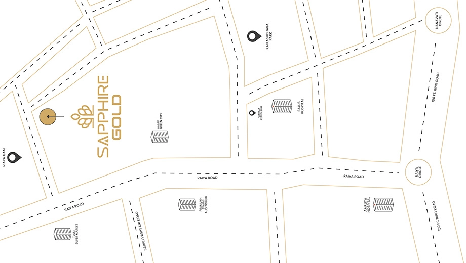 Location of JMJ Sapphire Gold in Radhika Park, Rajkot - Image 438829