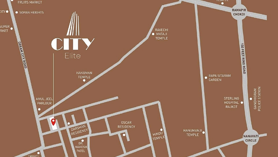 Location of Commercial JR City Elite in Radhika Park, Rajkot - Image 438856