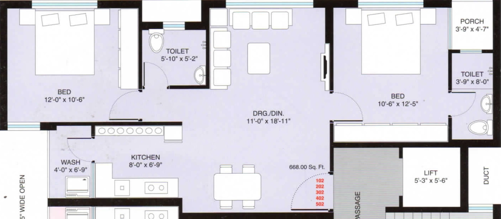 2 BHK Flat in Kalash Apartment in Radhika Park, Rajkot - Image 932367