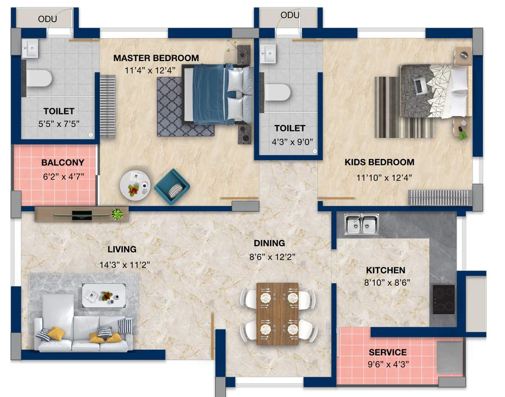 2 BHK Flat in Artis Prime in Mogappair, Chennai - Image 932385