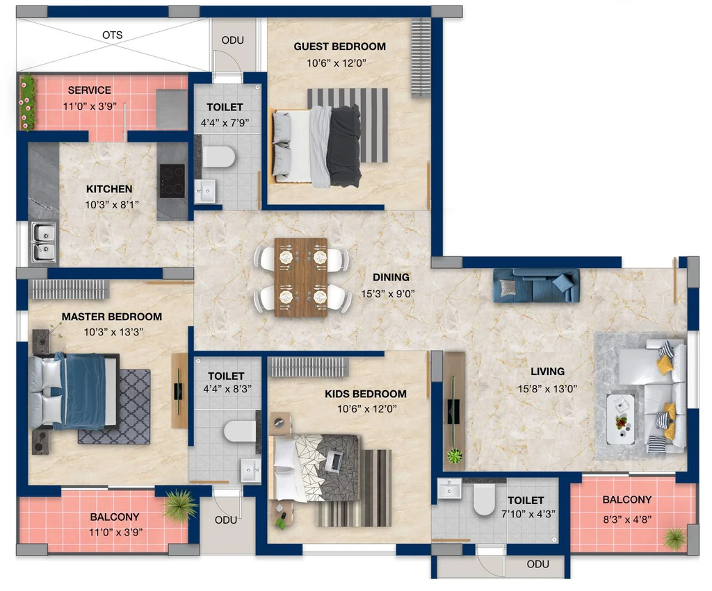 3 BHK Flat in Artis Prime in Mogappair, Chennai - Image 932387
